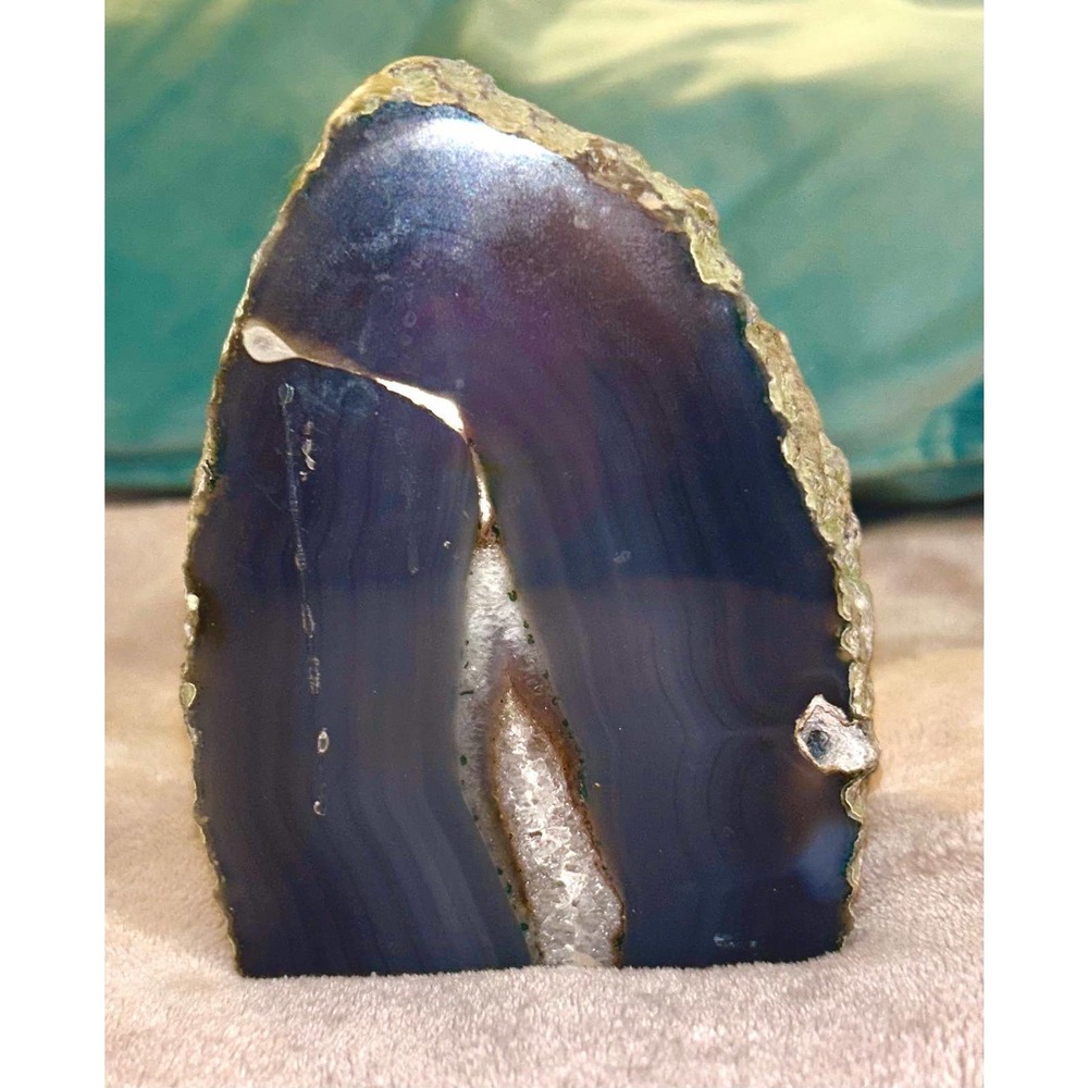 Blue/Grey Agate Chalcedony Crystal Candle Holder